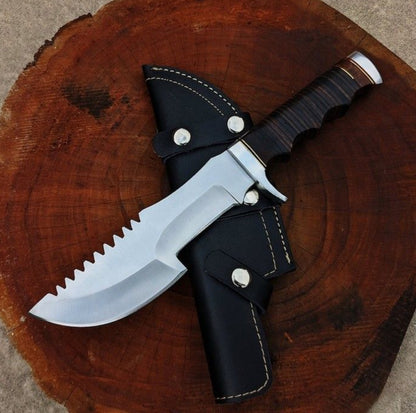 Handmade Tracker Knife with 440C Steel Blade – High Polished Finish