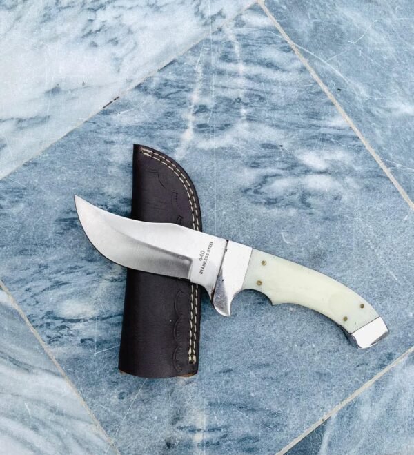 440 Stainless Steel Hunting Knife with Ivory-Style Handle