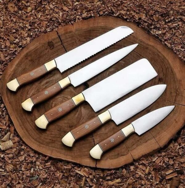 Premium Handmade Chef Knife Set with Wooden Handles