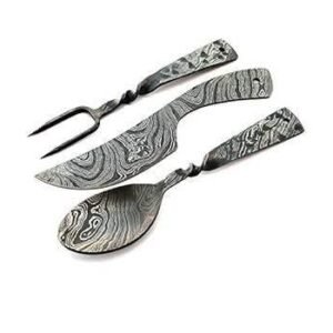 Damascus Steel Cutlery Set