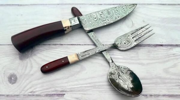Damascus Steel Cutlery Set