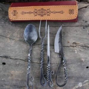 Hand-Forged Viking Style Cutlery Set