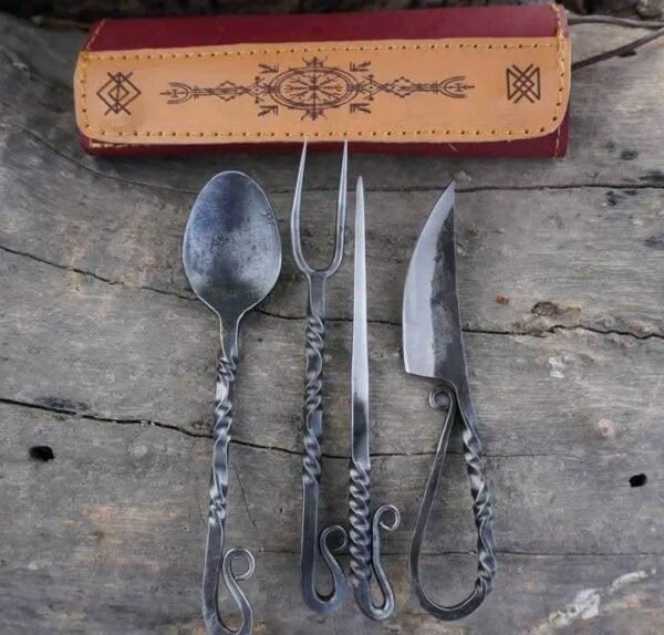 Hand-Forged Viking Style Cutlery Set