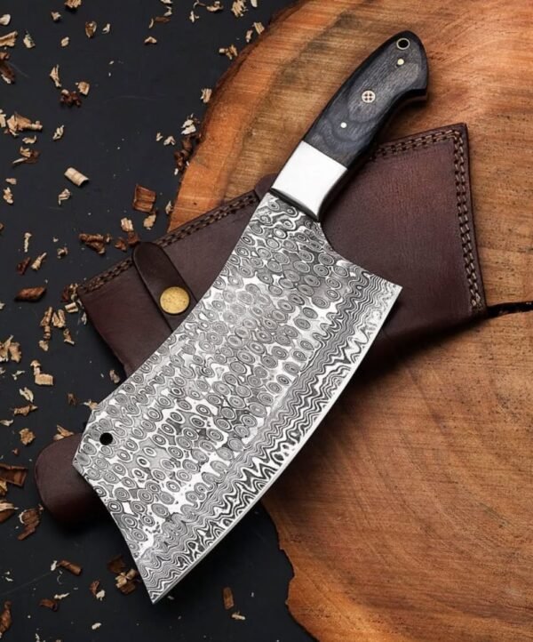 Custom Handmade Damascus Steel Cleaver Knife