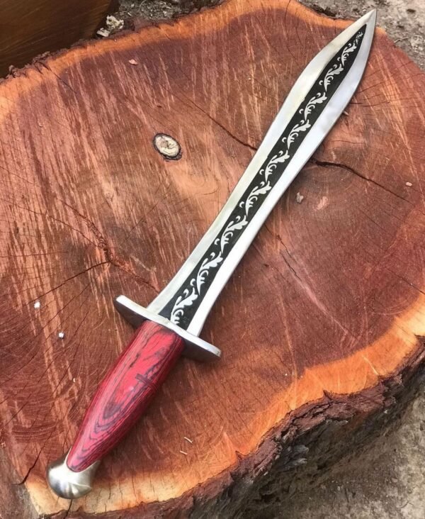 Handcrafted Ornate Dagger with Wooden Handle